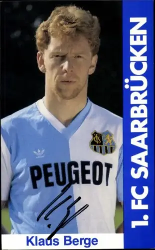 Autogrammkarte Fußballer Klaus Berge, 1. FC Saarbrücken, Autogramm
