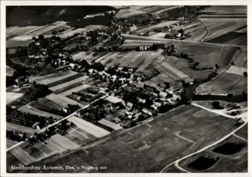 Ak Katemin Neu Darchau an der Elbe, Fliegeraufnahme