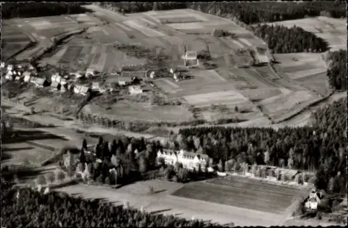Ak Schömberg im Schwarzwald Württemberg, Luftaufnahme von  Waldsanatorium Dr. Schröter, Felder, W