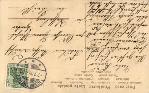 Präge Ak Schutzengel, Mädchen mit Springseil