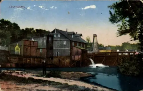 Ak Skierniewice Polen, Teilansicht, Mühle