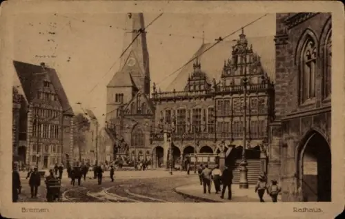 Ak Hansestadt Bremen, das Rathaus