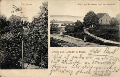 Ak Berlin Spandau Kladow, Villa Ruine, Havel, Wannsee