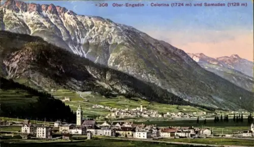 Ak Ober Engadin Kt. Graubünden, Panorama, Celerina und Samaden