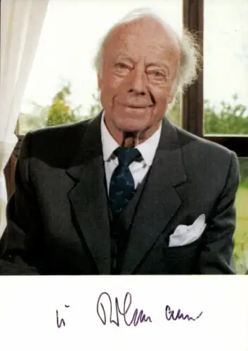 Ak Schauspieler Heinz Rühmann, späte Jahre, Portrait, Autogramm