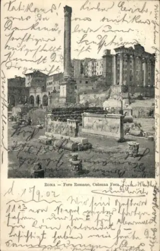Ak Roma Rom Lazio, Foro Romano, Colonna Foca, Ruinen, Roma