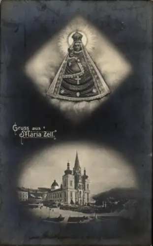 Ak Mariazell Steiermark, Wallfahrtsort, Basilika Mariä Geburt, Gnadenbild