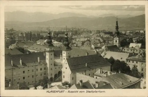 Ak Klagenfurt am Wörthersee Kärnten, Aussicht vom Stadtpfarrturm,   Stadtansicht