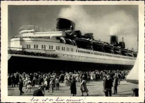Ak Norddeutscher Lloyd Bremen, Expressdampfer Bremen, Abfahrt in Bremerhaven