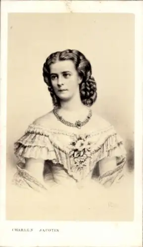 CdV Foto Kaiserin Elisabeth von Österreich, Portrait