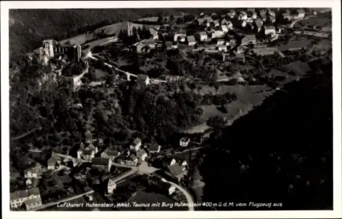 Ak Hohenstein im Taunus, Fliegeraufnahme, Burg Hohenstein