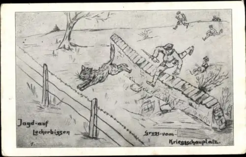 Ak Jagd auf Leckerbissen, Deutsche Soldaten, Soldatenleben