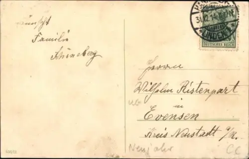 Ak Glückwunsch Neujahr, Nachtwächter, Horn, Handlaterne