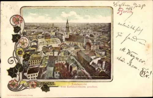 Passepartout Ak Berlin Mitte, Totalansicht, Blick vom Rathausturm