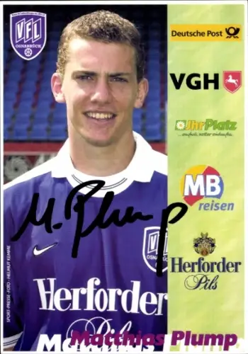 Autogrammkarte Fußballer Matthias Plump, VfL Osnabrück, Autogramm