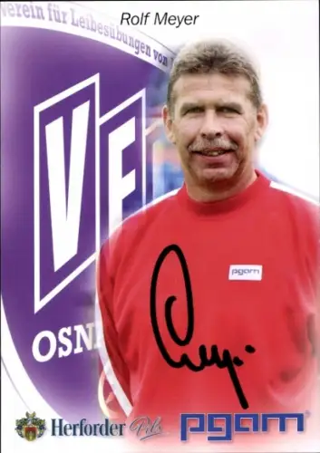 Autogrammkarte Torwart Trainer Rolf Meyer, VfL Osnabrück, Autogramm