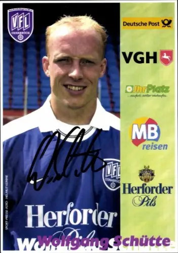 Autogrammkarte Fußballer Wolfgang Schütte, VfL Osnabrück, Autogramm