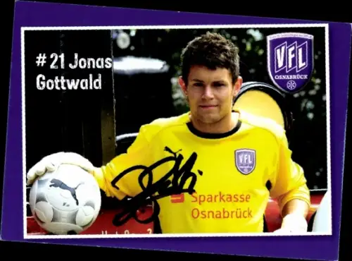 Autogrammkarte Fußballer Jonas Gottwald, VfL Osnabrück, Autogramm