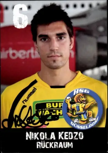 Autogrammkarte Handballer Nikola Kedzo, HSG Düsseldorf, Autogramm