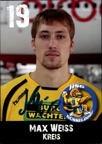 Autogrammkarte Handballer Max Weiss, HSG Düsseldorf, Autogramm