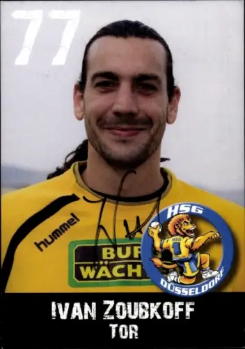 Autogrammkarte Handballer Ivan Zoubkoff, HSG Düsseldorf, Autogramm