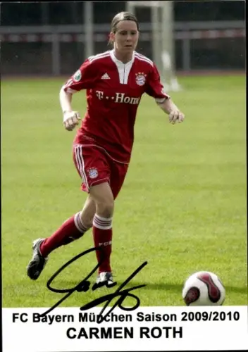 Autogrammkarte Trainerin Carmen Roth, Bayern München, Autogramm