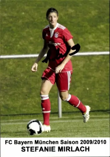 Autogrammkarte Fußballerin Stefanie Mirlach, FC Bayern München, Autogramm
