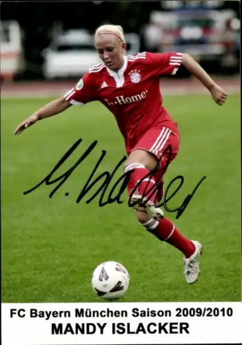 Autogrammkarte Fußballerin Mandy Islacker, FC Bayern München, Autogramm
