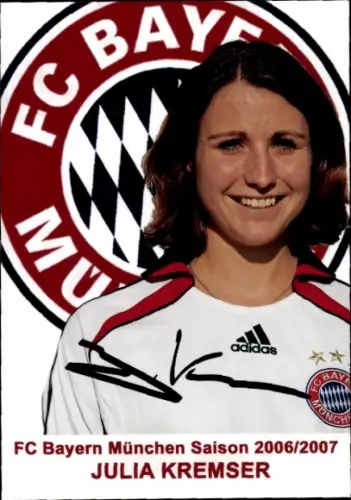 Autogrammkarte Fußballerin Julia Kremser, FC Bayern München, Autogramm