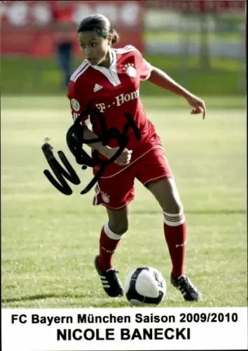 Autogrammkarte Fußballerin Nicole Banecki, FC Bayern München, Autogramm
