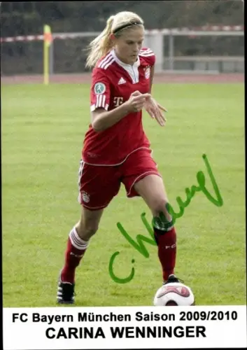 Autogrammkarte Fußballerin Carina Wenninger, FC Bayern München, Autogramm
