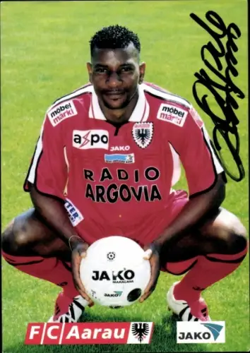 Autogrammkarte Fußballer Chris Okpala, FC Aarau, Autogramm