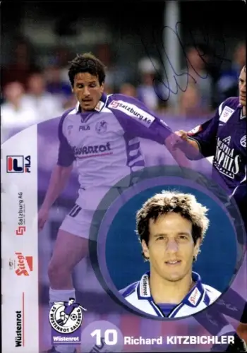 Autogrammkarte Fußballer Richard Kitzbichler, SV Wüstenrot Salzburg, Autogramm