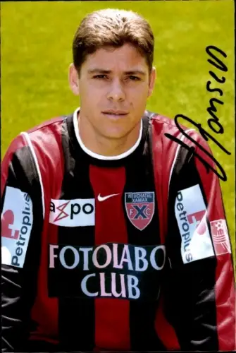 Autogrammkarte Fußballer Leandro Fonseca, Neuchâtel Xamax, Autogramm
