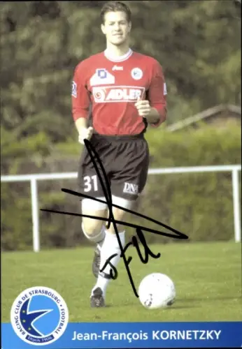 Autogrammkarte Fußballer Jean-François Kornetzky, Racing Straßburg, Autogramm