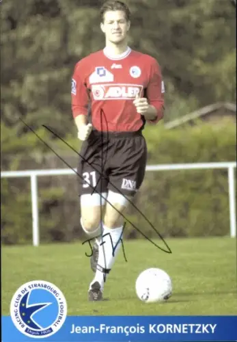 Autogrammkarte Fußballer Jean-François Kornetzky, Racing Straßburg, Autogramm