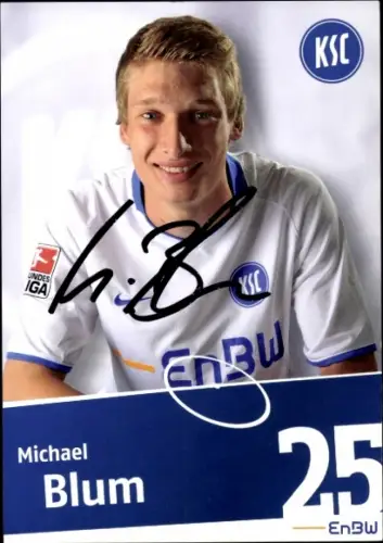 Autogrammkarte Fußballer Michael Blum, Karlsruher SC, Autogramm