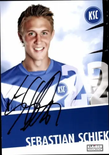 Autogrammkarte Fußballer Sebastian Schiek, Karlsruher SC, Autogramm