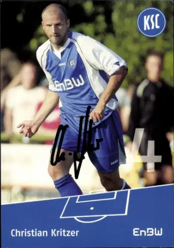 Autogrammkarte Fußballer Christian Kritzer, Karlsruher SC, Autogramm