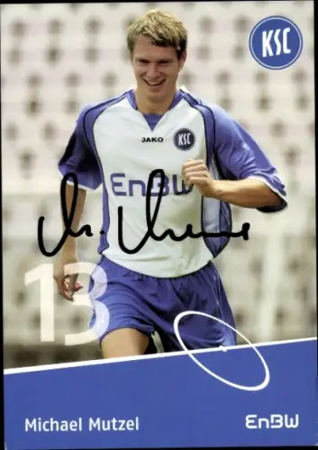 Autogrammkarte Fußballer Michael Mutzel, Karlsruher SC, Autogramm