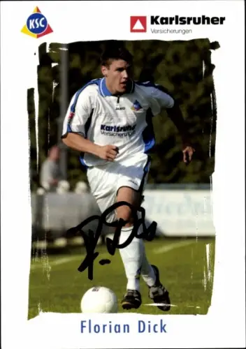 Autogrammkarte Fußballer Florian Dick, Karlsruher SC, Autogramm