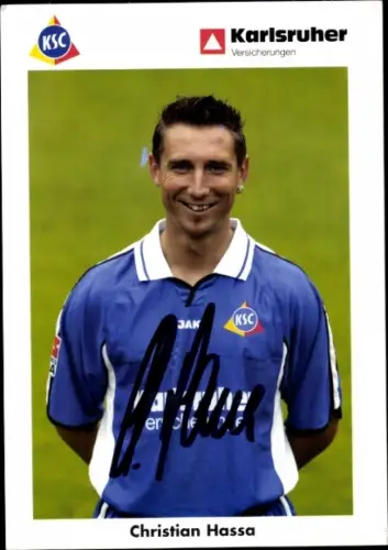 Autogrammkarte Fußballer Christian Hassa, Karlsruher SC, Autogramm