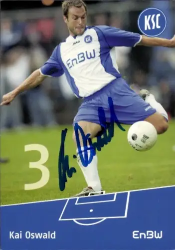 Autogrammkarte Fußballer Kai Oswald, Karlsruher SC, Autogramm