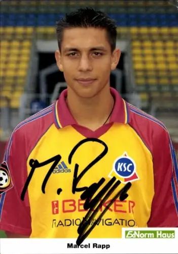 Autogrammkarte Fußballer Marcel Rapp, Karlsruher SC, Autogramm