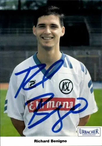 Autogrammkarte Fußballer Richard Benigno, Karlsruher SC, Autogramm