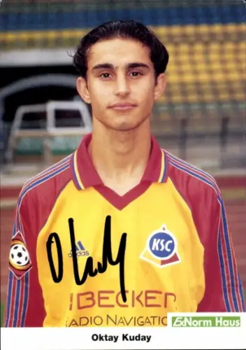 Autogrammkarte Fußballer Oktay Kuday, Karlsruher SC, Autogramm