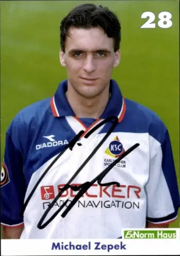 Autogrammkarte Fußballer Michael Zepek, Karlsruher SC, Autogramm