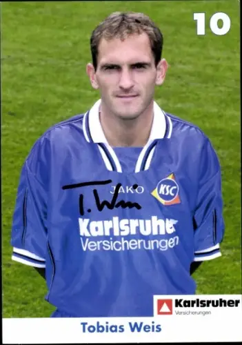 Autogrammkarte Fußballer Tobias Weis, Karlsruher SC, Autogramm