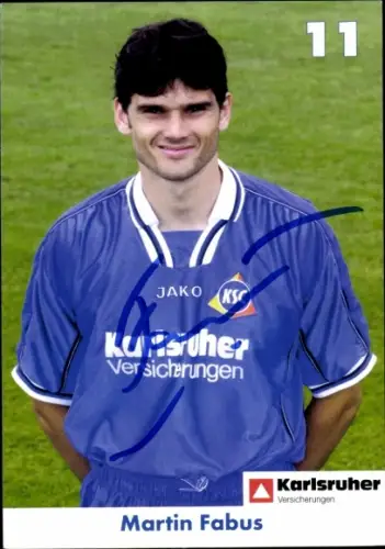 Autogrammkarte Fußballer Martin Fabus, Karlsruher SC, Autogramm