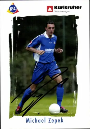 Autogrammkarte Fußballer Michael Zepek, Karlsruher SC, Autogramm